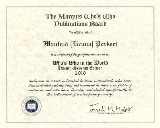Who's Who in the World 2010